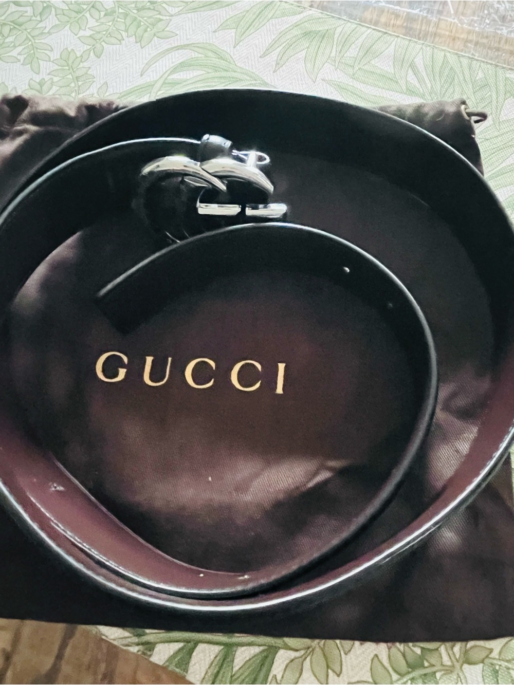 Gucci Black Leather Belt with Silver Double G Buckle - Picture 8 of 9